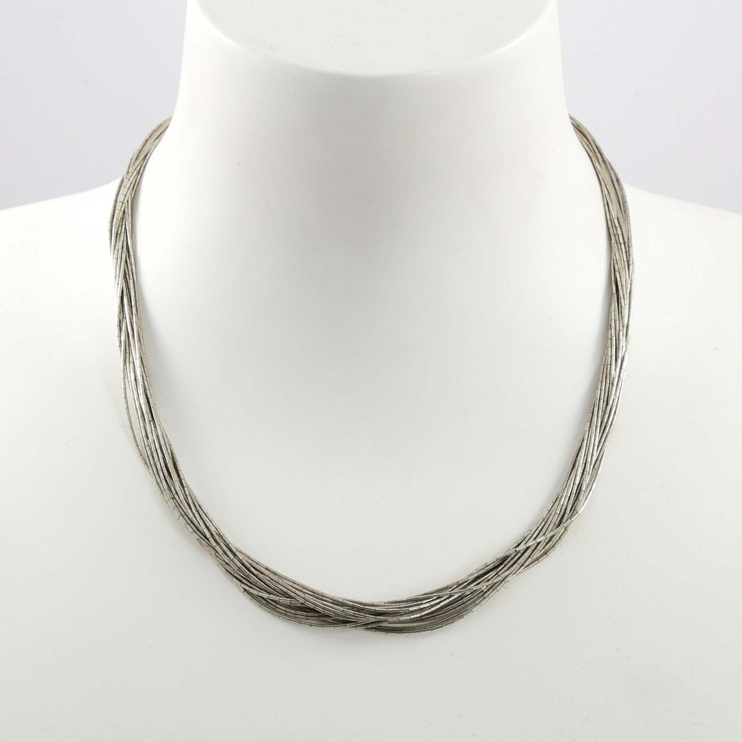 1980s Liquid Silver Necklace