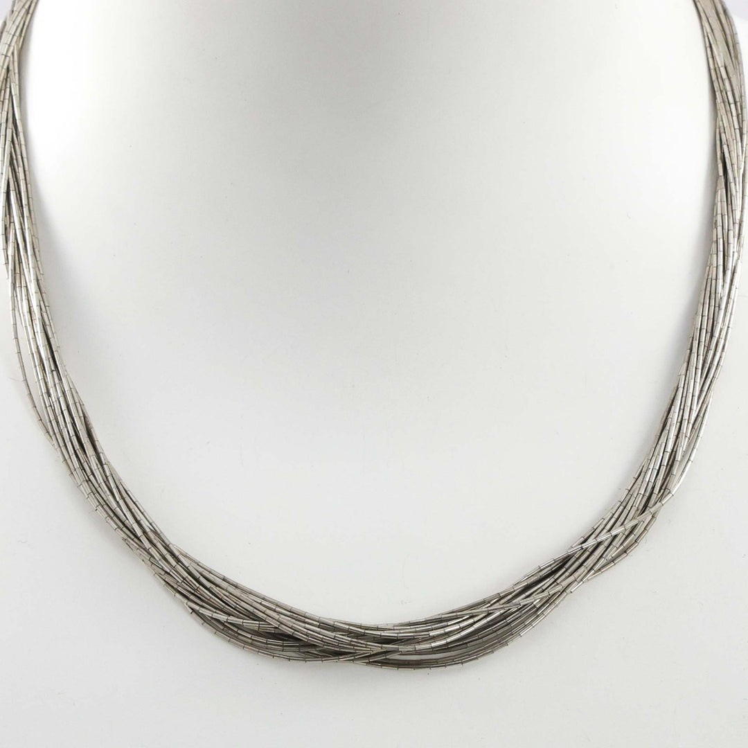 1980s Liquid Silver Necklace