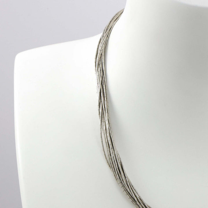 1980s Liquid Silver Necklace