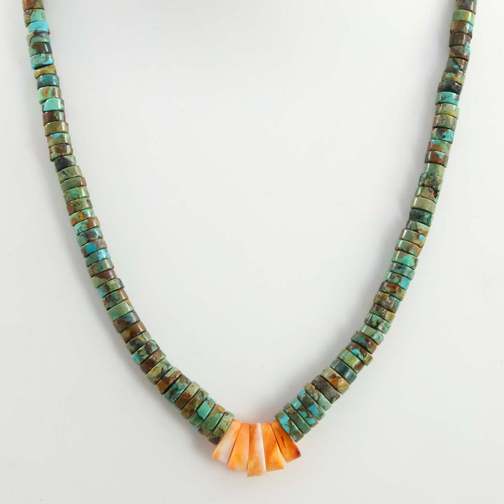Turquoise and Spiny Oyster Shell Necklace