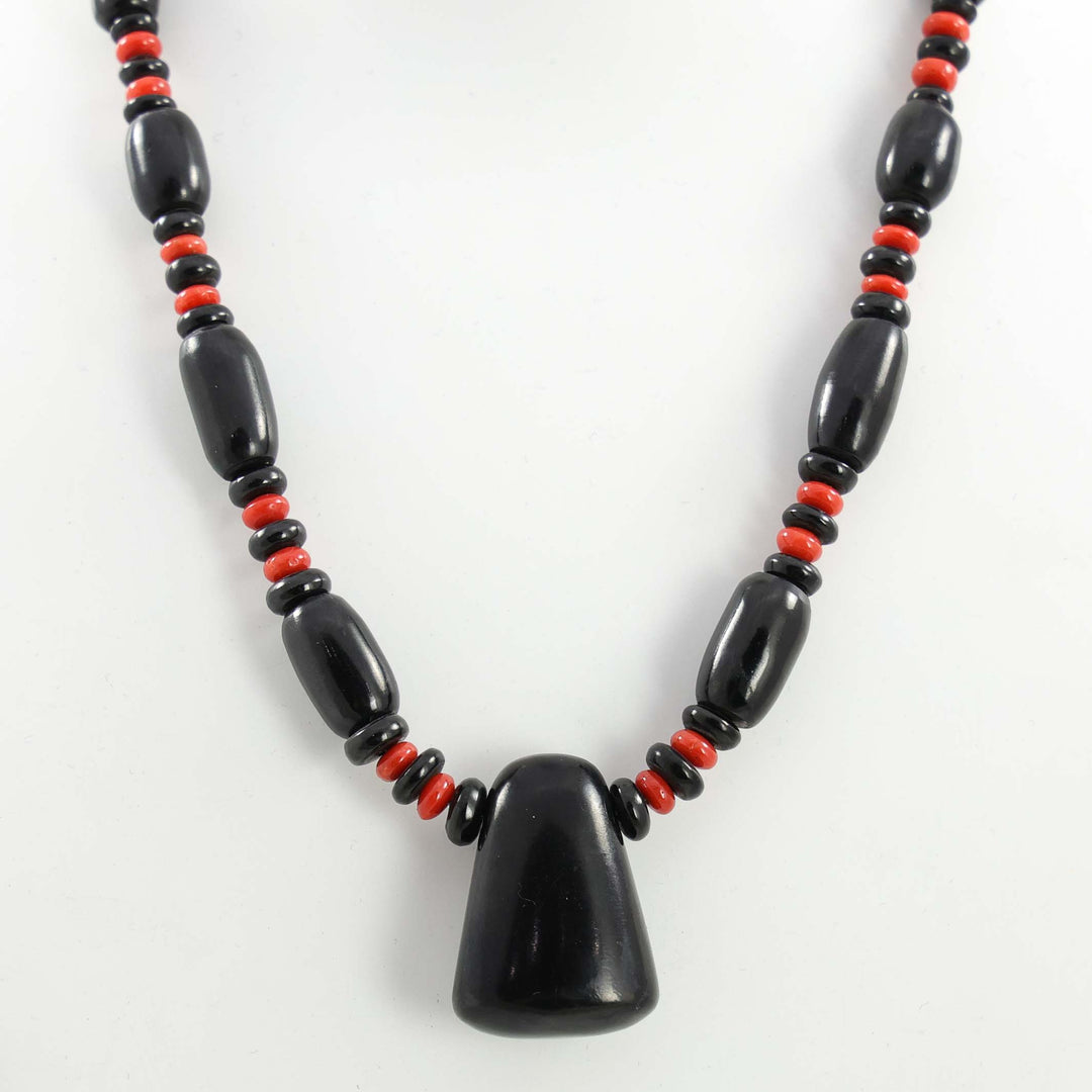 Jet and Coral Necklace