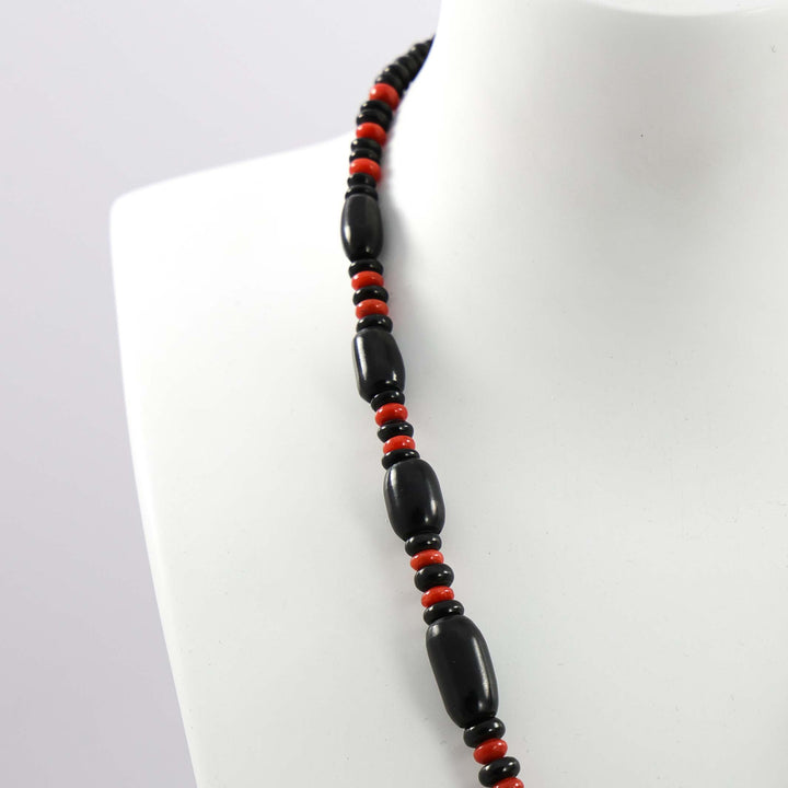 Jet and Coral Necklace