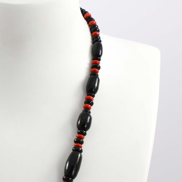 Jet and Coral Necklace