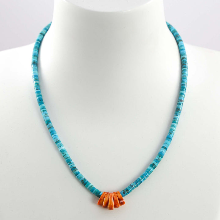 Turquoise and Spiny Oyster Necklace