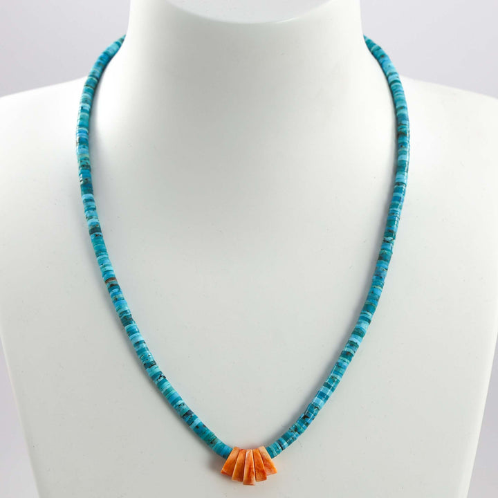 Turquoise and Spiny Oyster Necklace