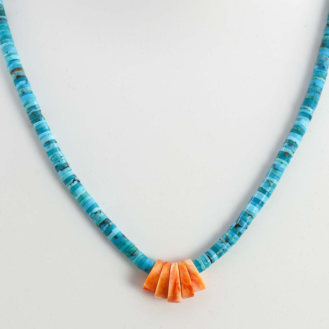 Turquoise and Spiny Oyster Necklace