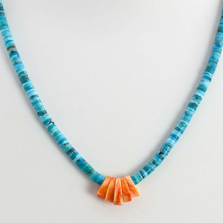 Turquoise and Spiny Oyster Necklace