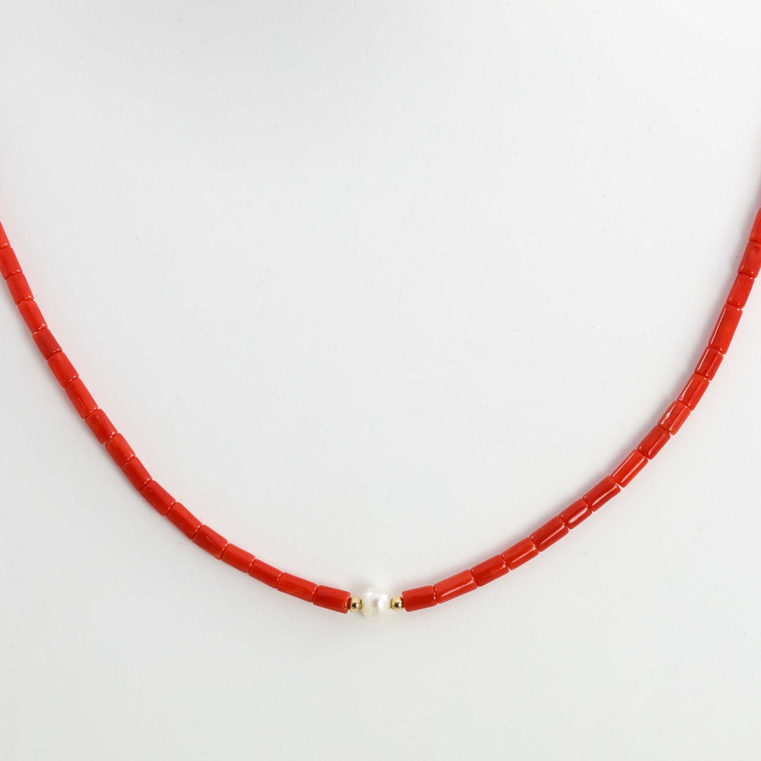 Coral and Pearl Necklace
