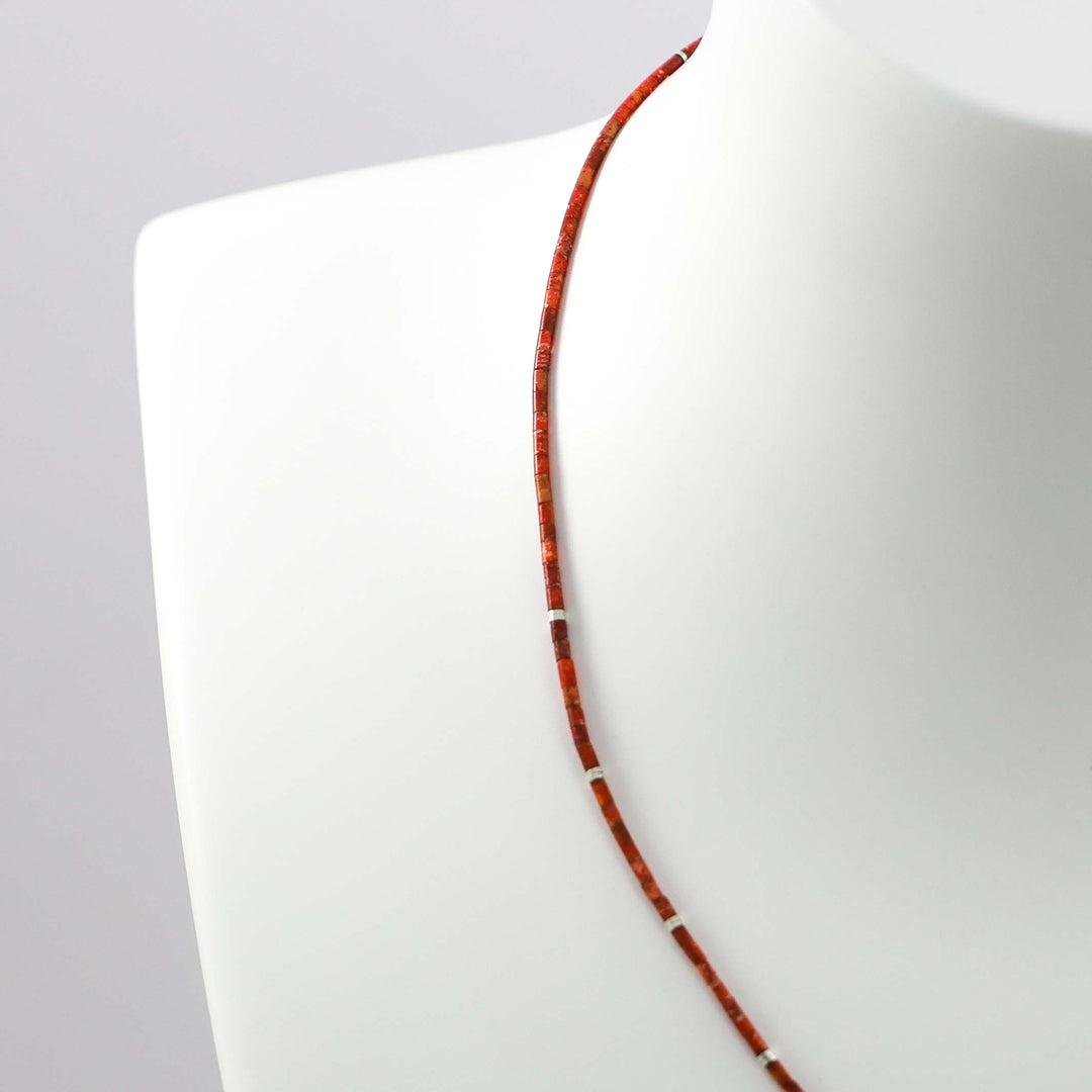 Apple Coral Heishi Necklace