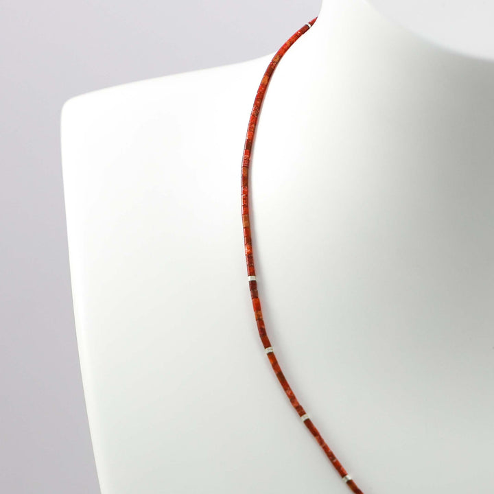 Apple Coral Heishi Necklace