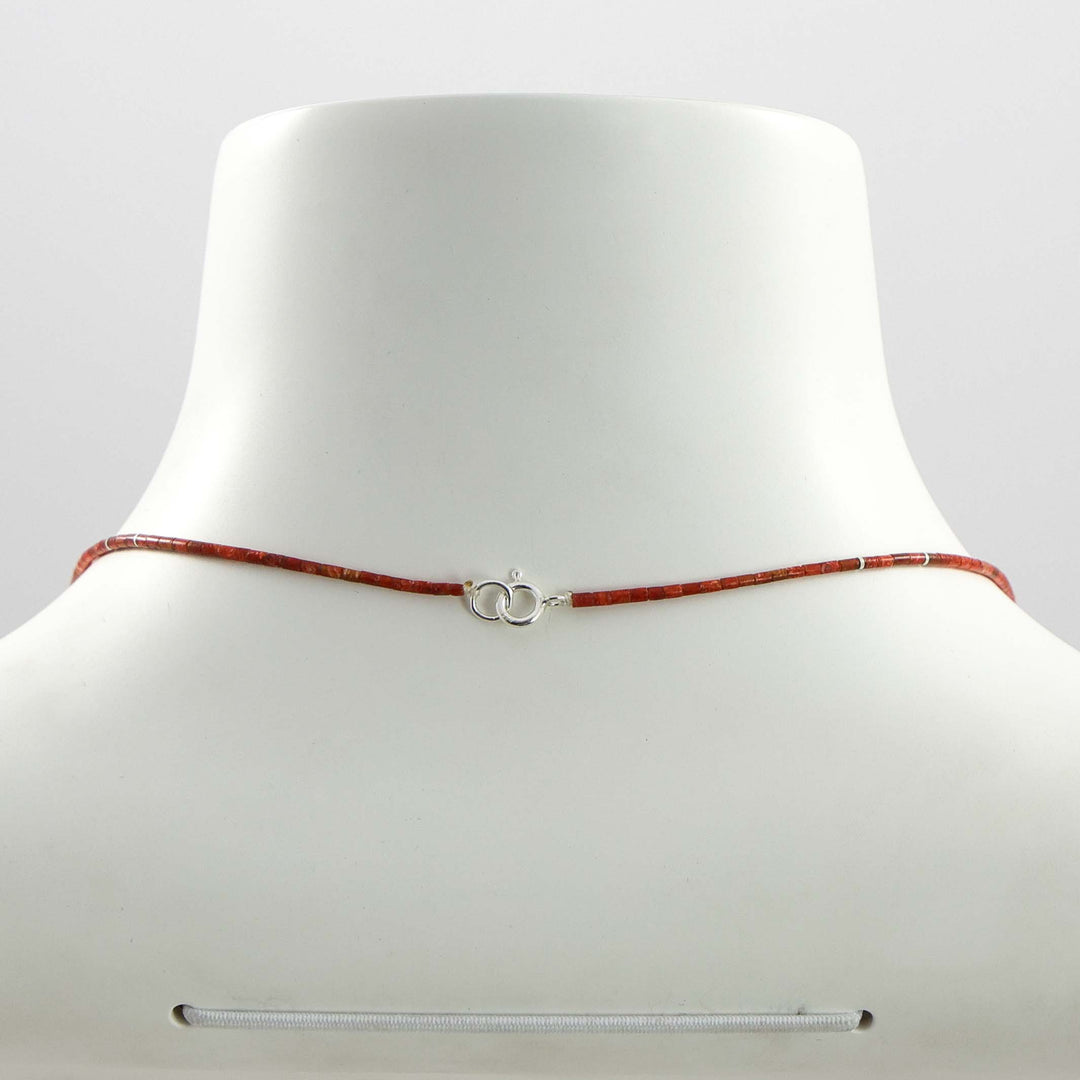 Apple Coral Heishi Necklace