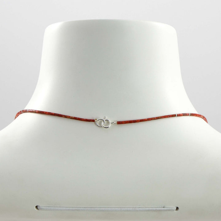 Apple Coral Heishi Necklace