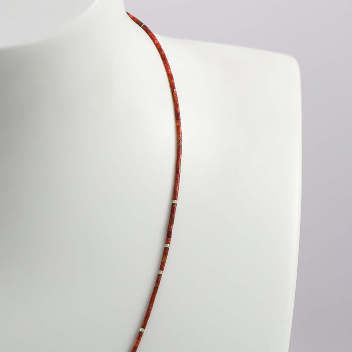 Apple Coral Heishi Necklace