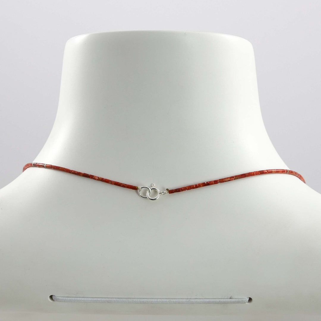 Apple Coral Heishi Necklace