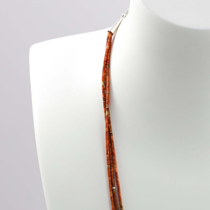 Apple Coral Heishi Necklace
