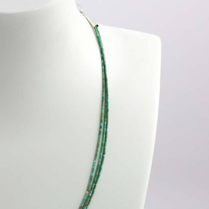 Kingman Turquoise Heishi Necklace