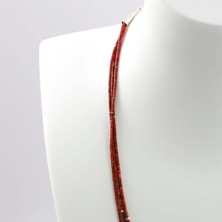 Apple Coral Heishi Necklace