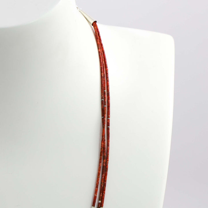 Apple Coral Heishi Necklace