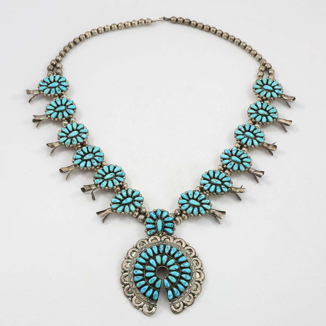 1980s Turquoise Squash Blossom