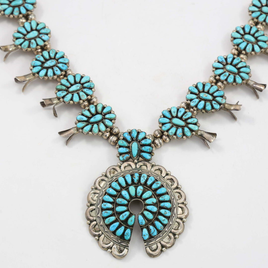 1980s Turquoise Squash Blossom