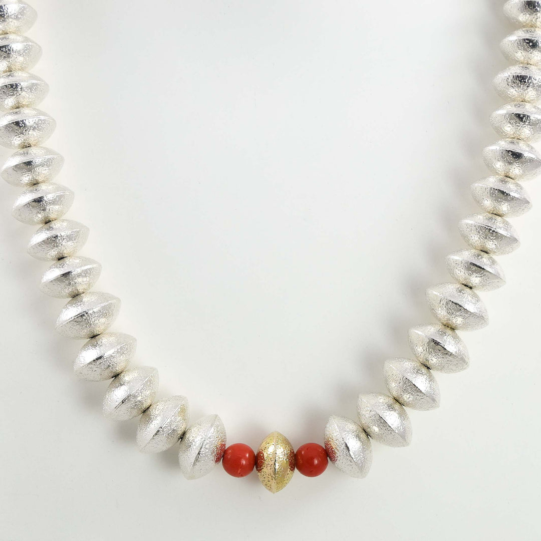 Navajo Pearl and Coral Necklace