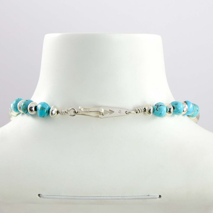 Turquoise and Silver Bead Necklace