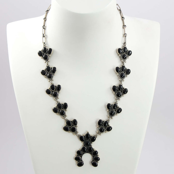 Onyx Squash Blossom Necklace