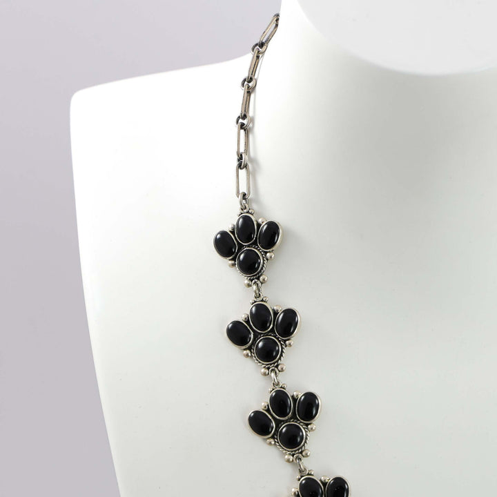 Onyx Squash Blossom Necklace