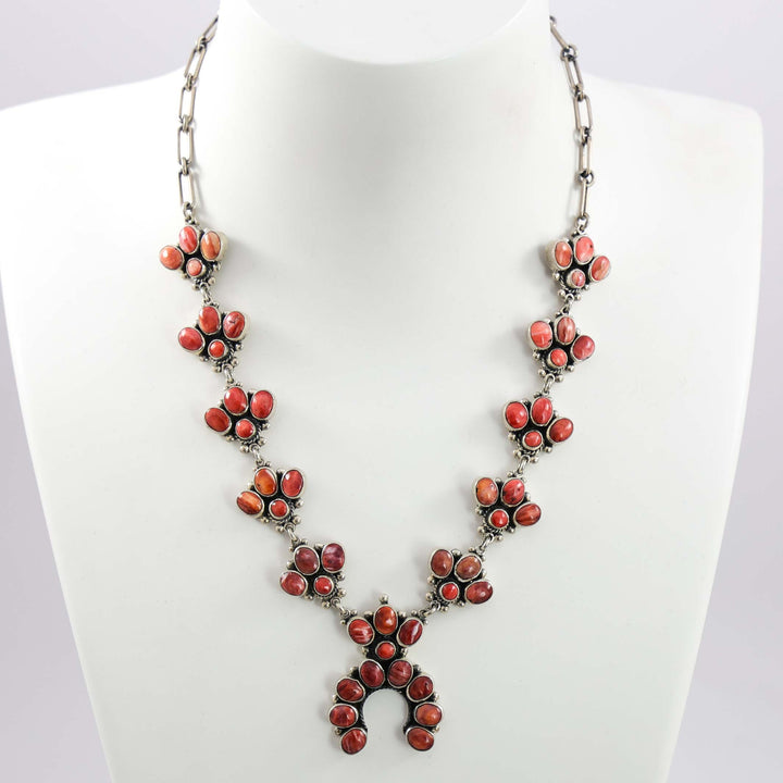 Spiny Oyster Squash Blossom Necklace
