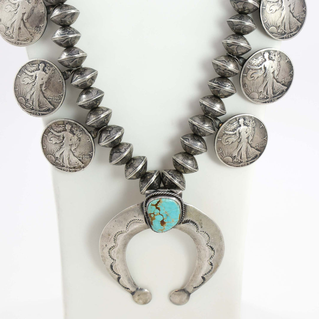 1950s Coin Squash Blossom Necklace