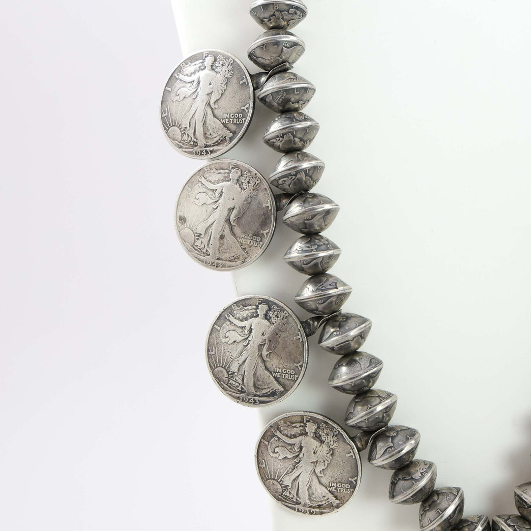 1950s Coin Squash Blossom Necklace