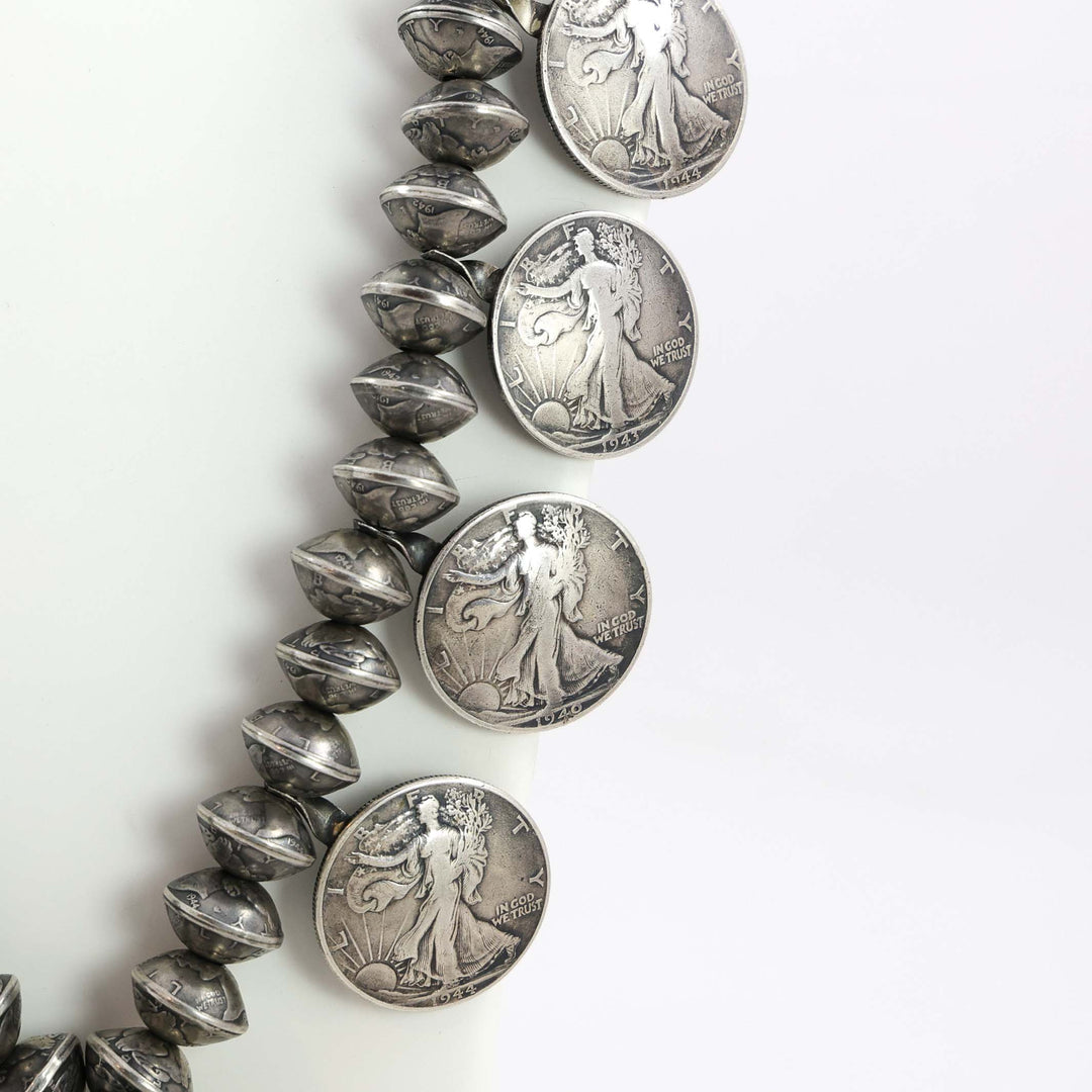 1950s Coin Squash Blossom Necklace