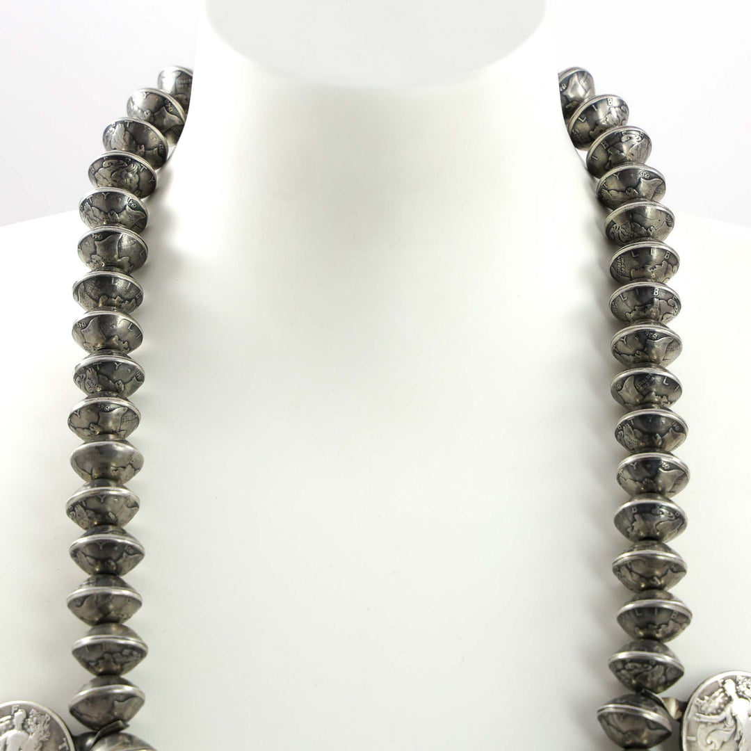 1950s Coin Squash Blossom Necklace