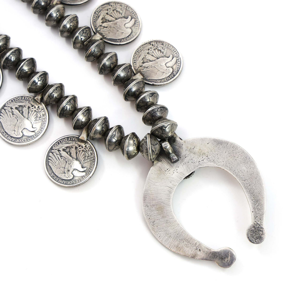 1950s Coin Squash Blossom Necklace