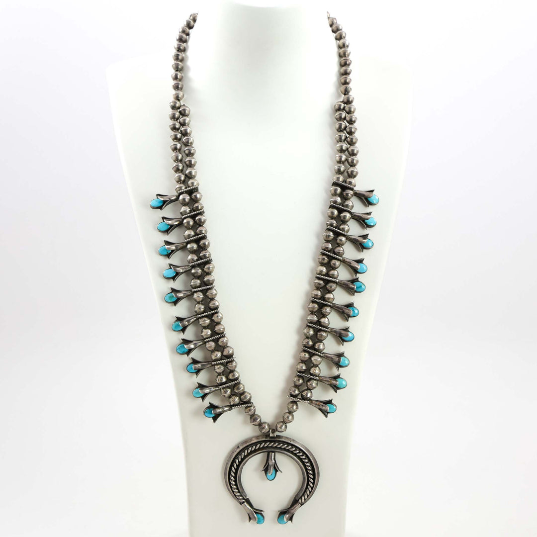 1940s Turquoise Squash Blossom