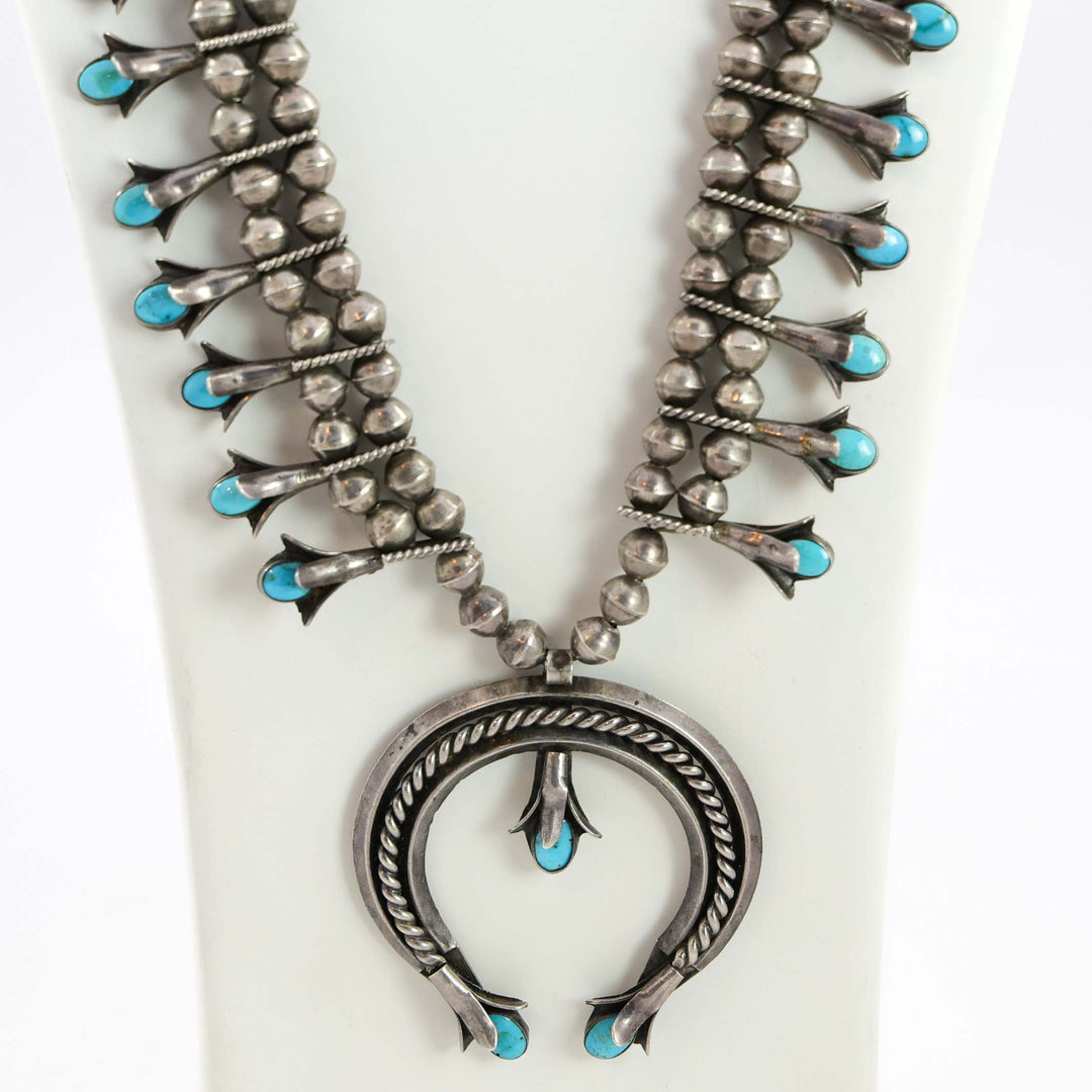 1940s Turquoise Squash Blossom