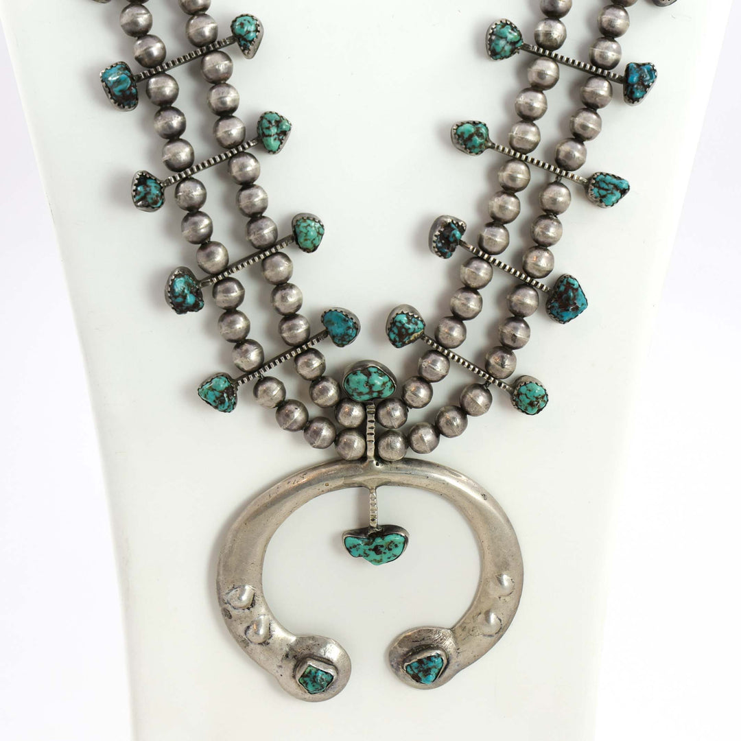 1950s Turquoise Squash Blossom Necklace