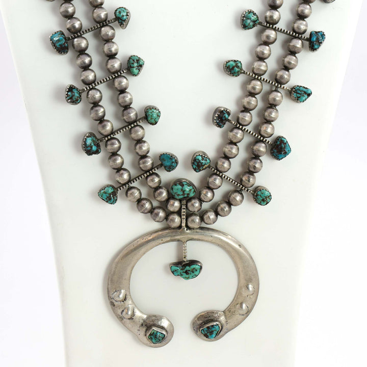 1950s Turquoise Squash Blossom Necklace