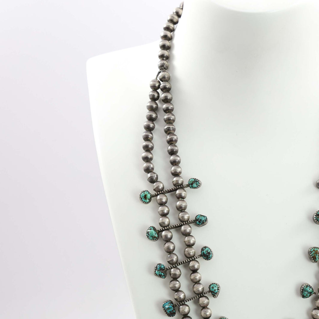 1950s Turquoise Squash Blossom Necklace