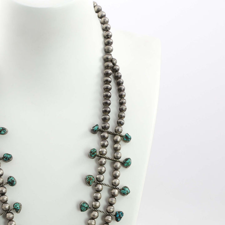 1950s Turquoise Squash Blossom Necklace