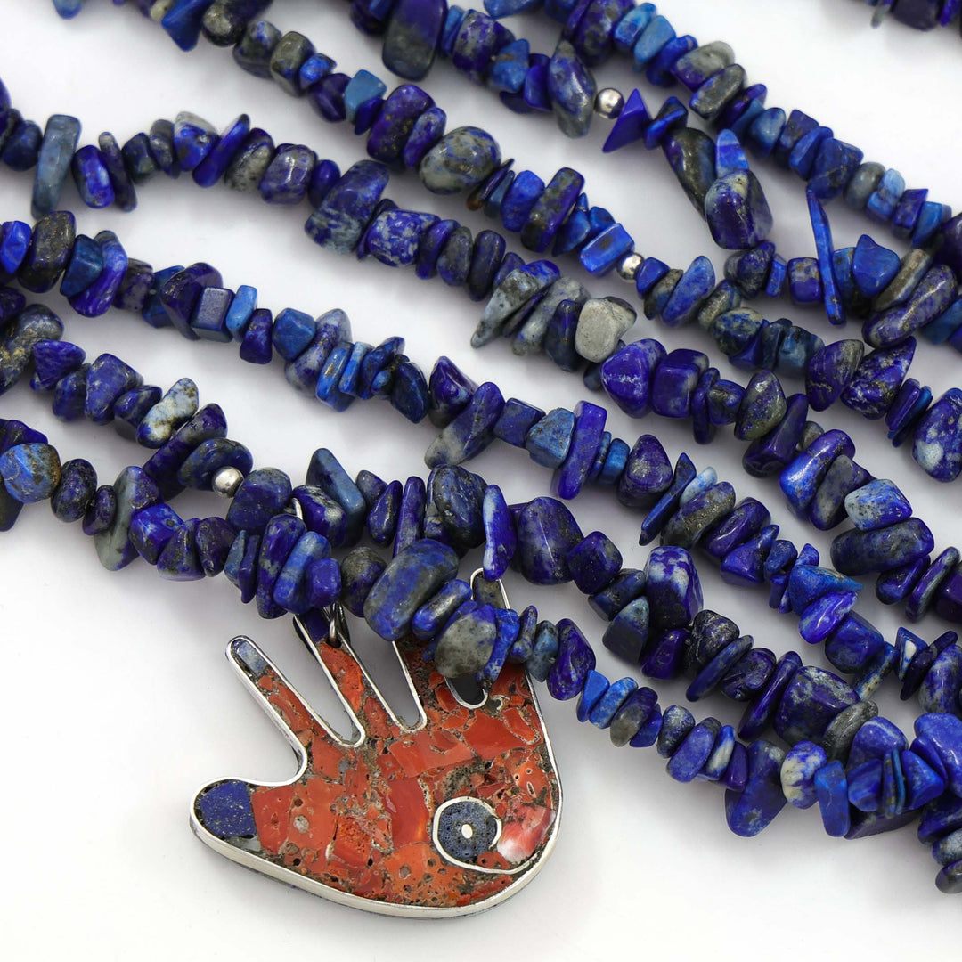 Lapis Healing Hand Necklace
