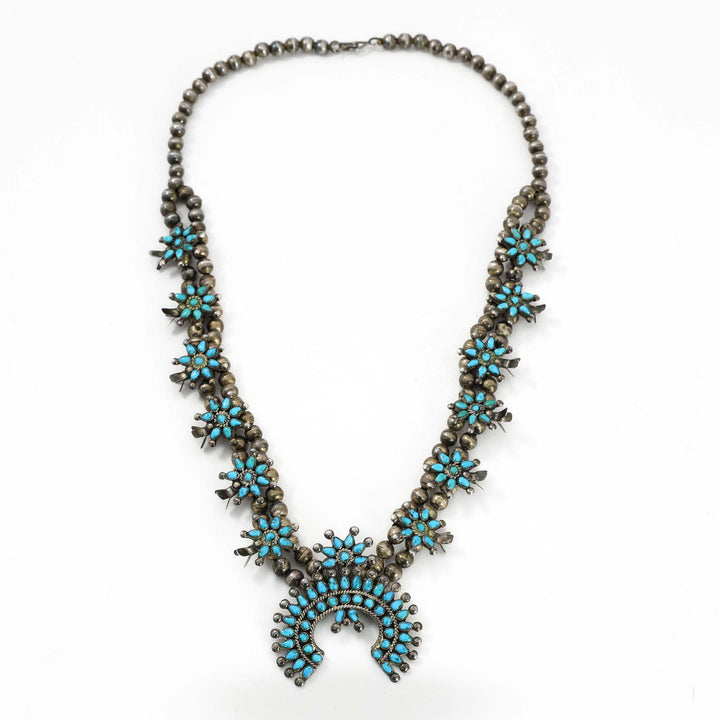 1930s Zuni Squash Blossom Necklace