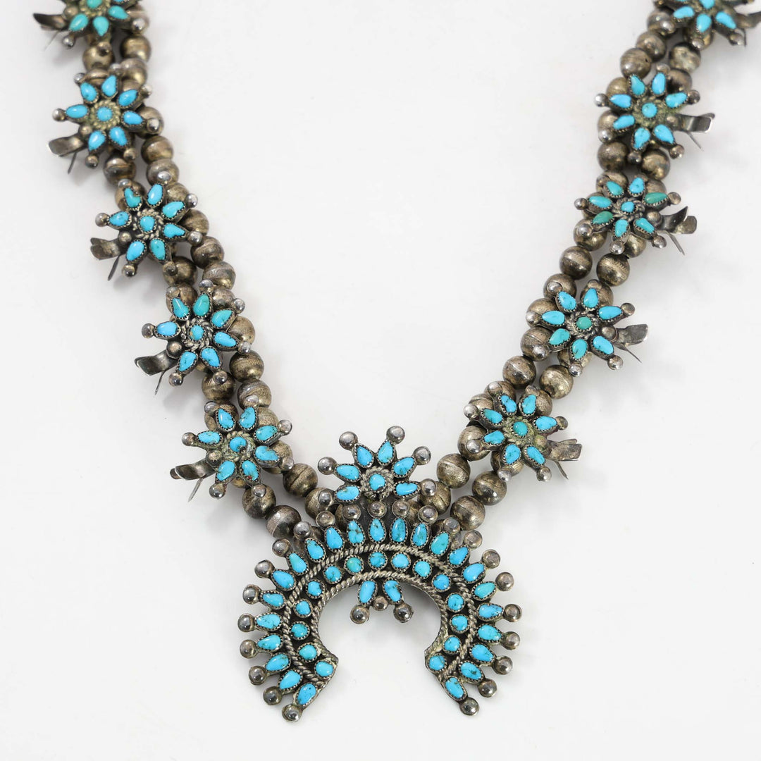 1930s Zuni Squash Blossom Necklace