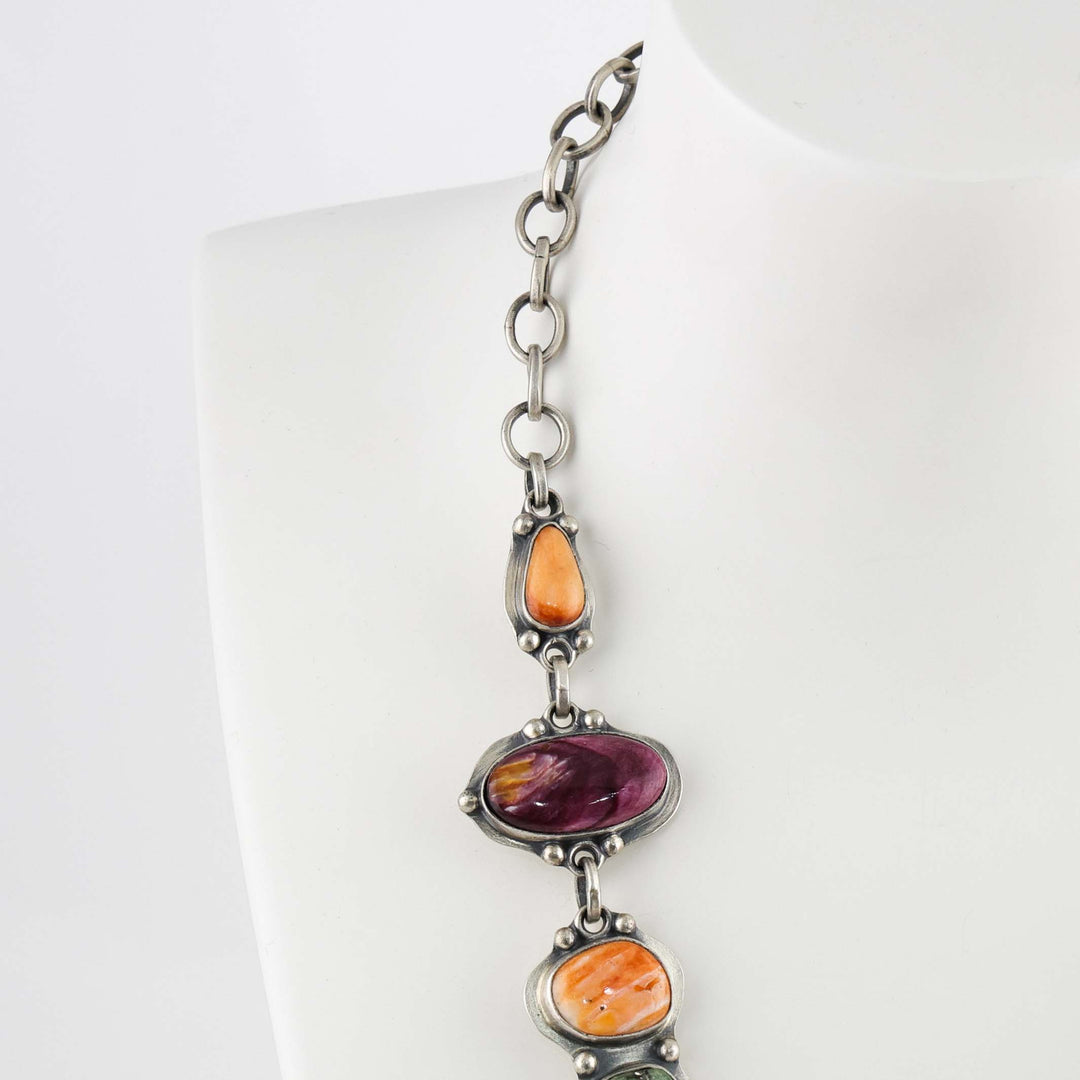 Turquoise and Spiny Oyster Necklace