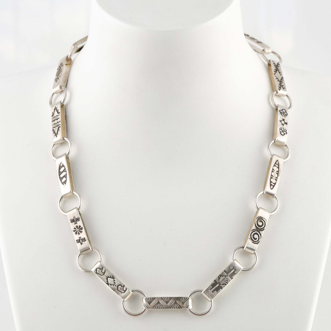 Stamped Silver Chain