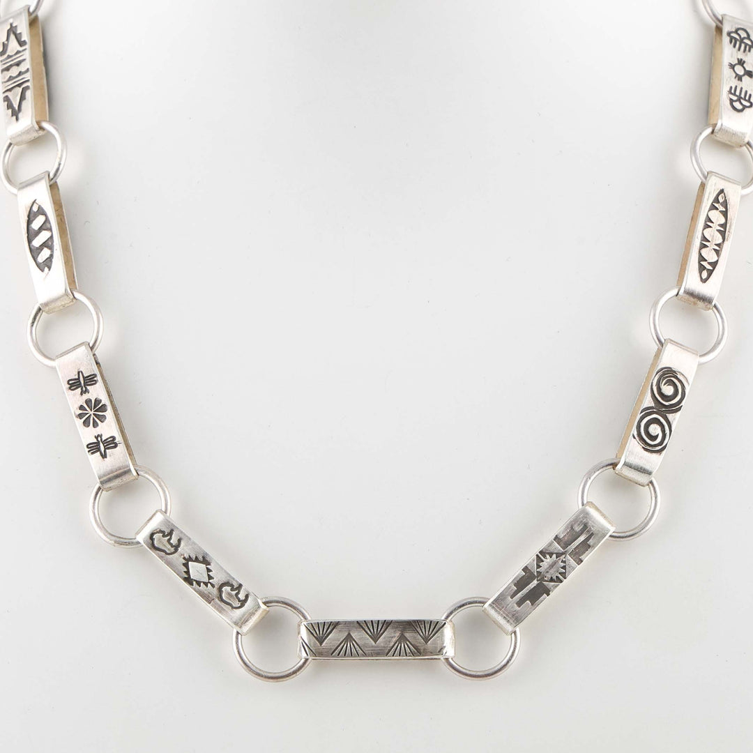 Stamped Silver Chain