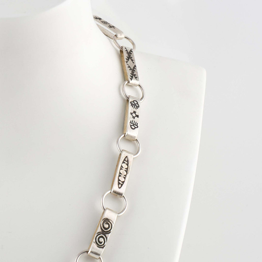 Stamped Silver Chain