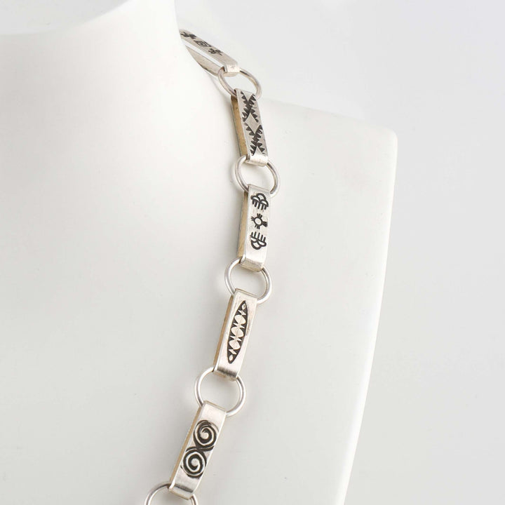 Stamped Silver Chain