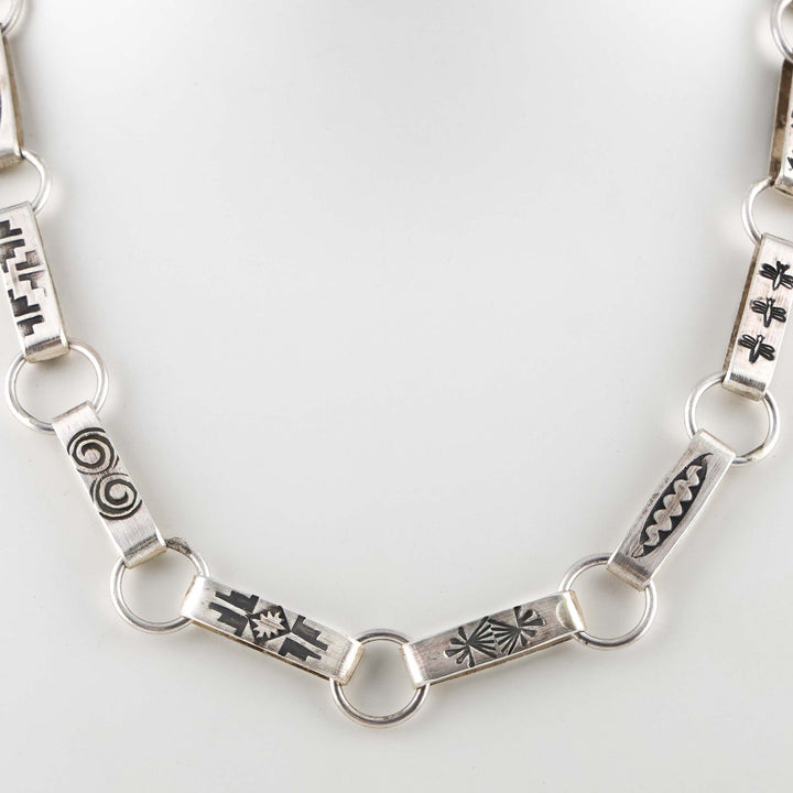 Stamped Silver Chain