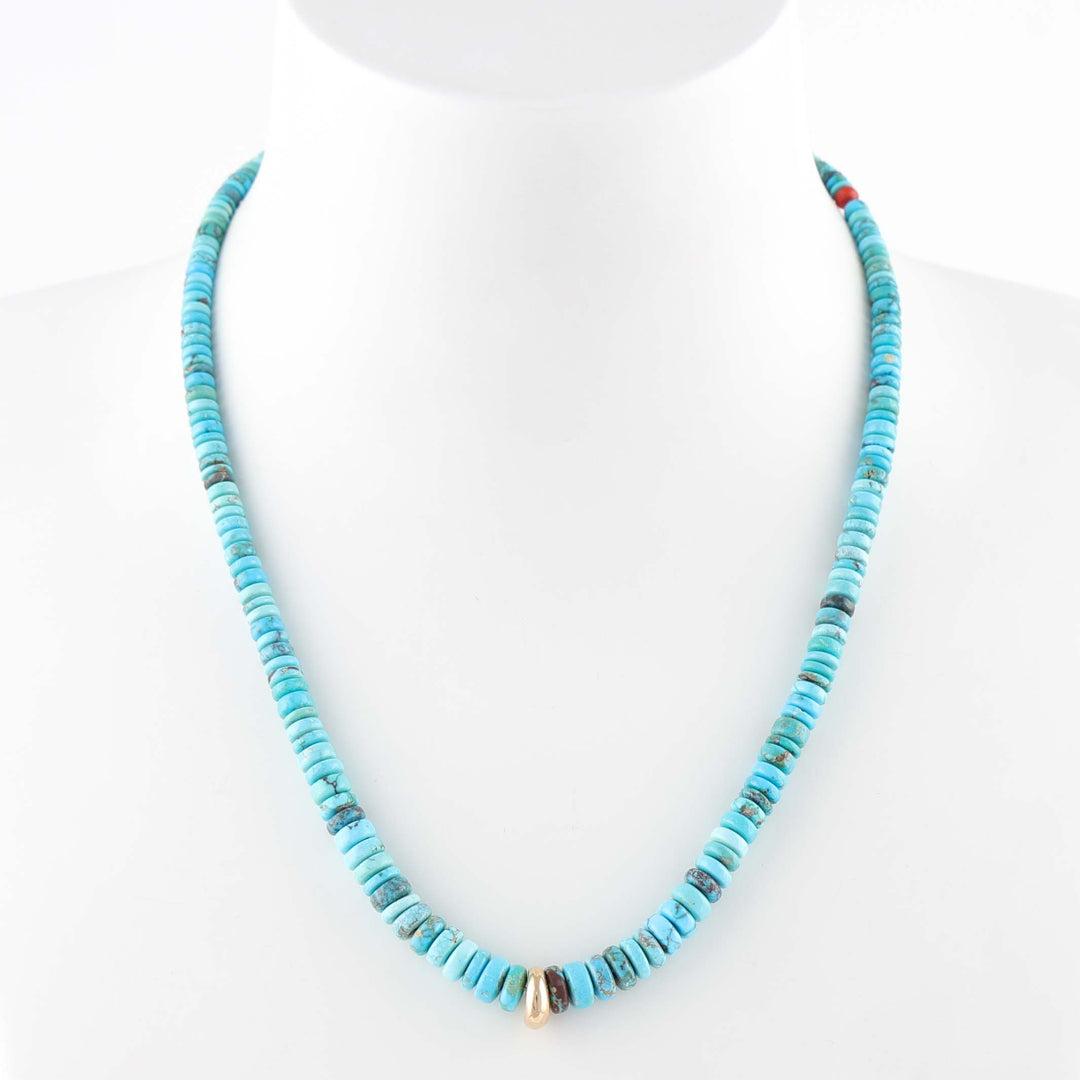 Bisbee Turquoise and Gold Necklace